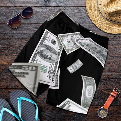 Flying USD Print Men's Shorts