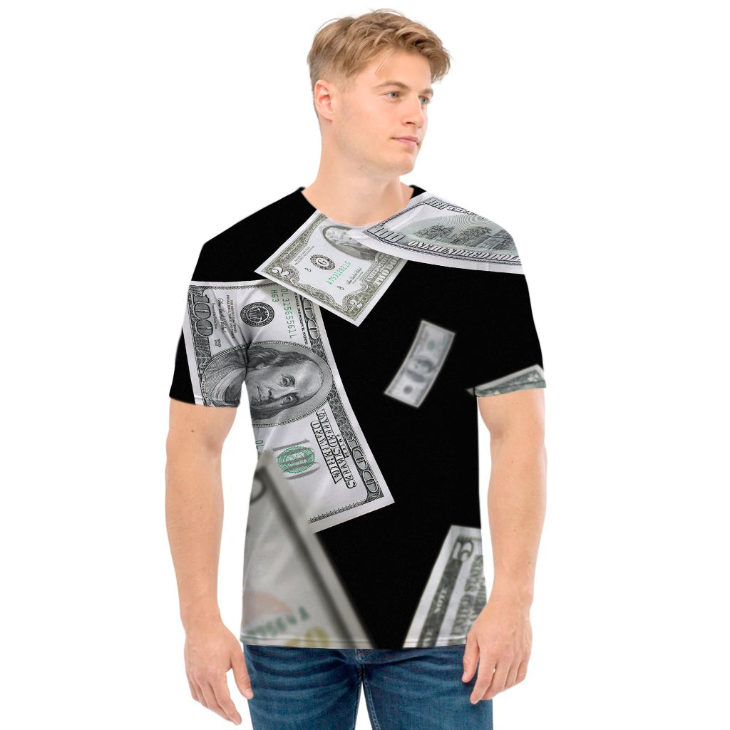 Flying USD Print Men's T-Shirt