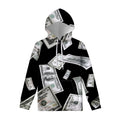 Flying USD Print Pullover Hoodie