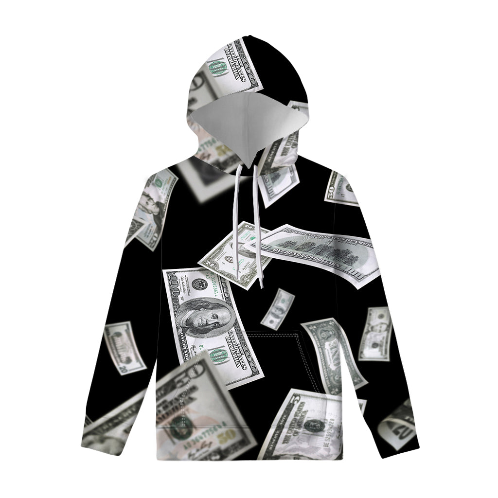 Flying USD Print Pullover Hoodie