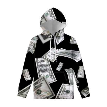Flying USD Print Pullover Hoodie