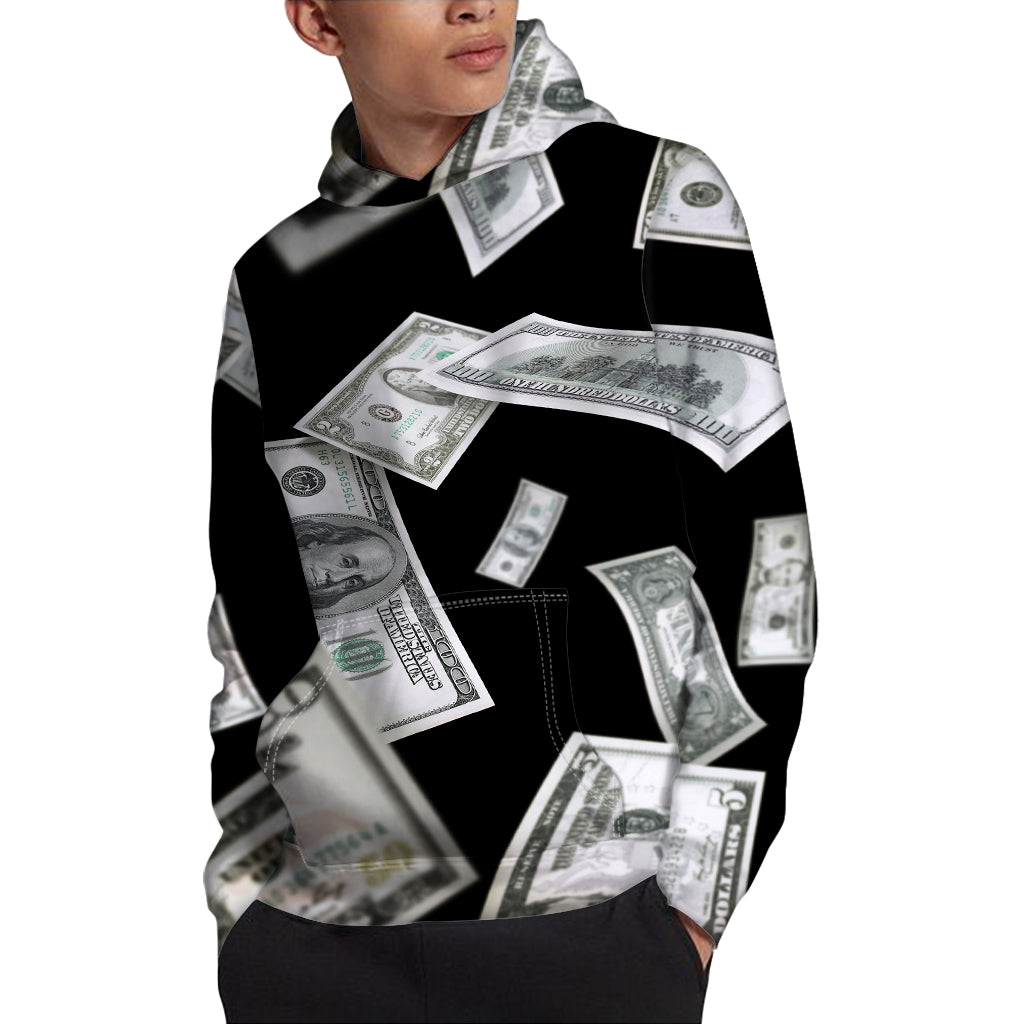 Flying USD Print Pullover Hoodie