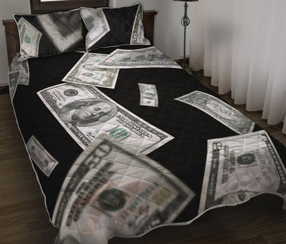 Flying USD Print Quilt Bed Set