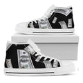 Flying USD Print White High Top Sneakers