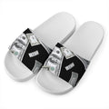 Flying USD Print White Slide Sandals