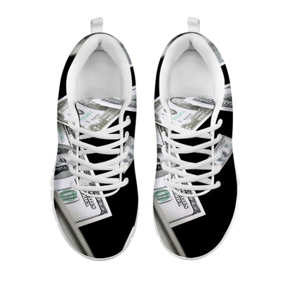 Flying USD Print White Sneakers
