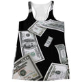 Flying USD Print Women's Racerback Tank Top