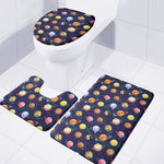 Food Planets Pattern Print 3 Piece Bath Mat Set
