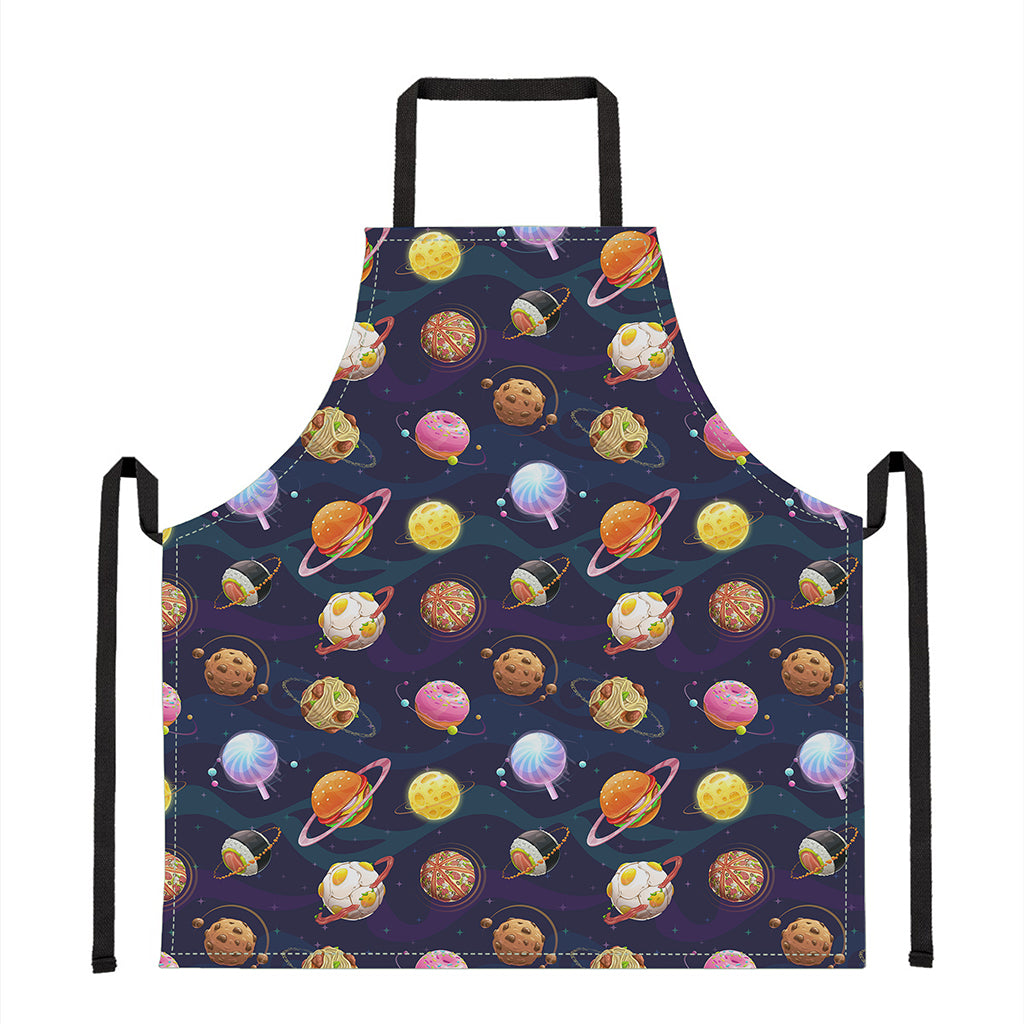 Food Planets Pattern Print Apron