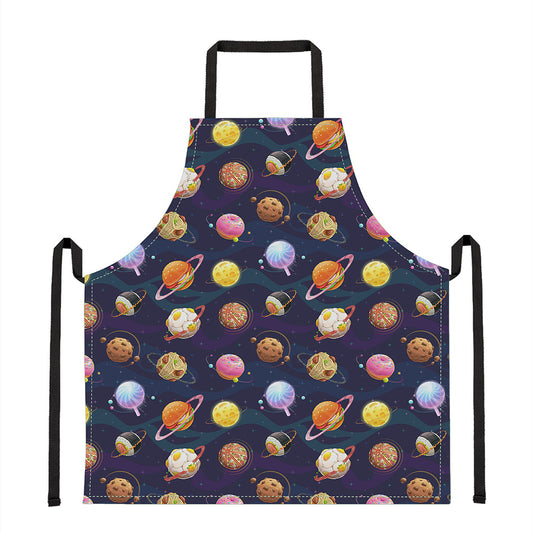Food Planets Pattern Print Apron