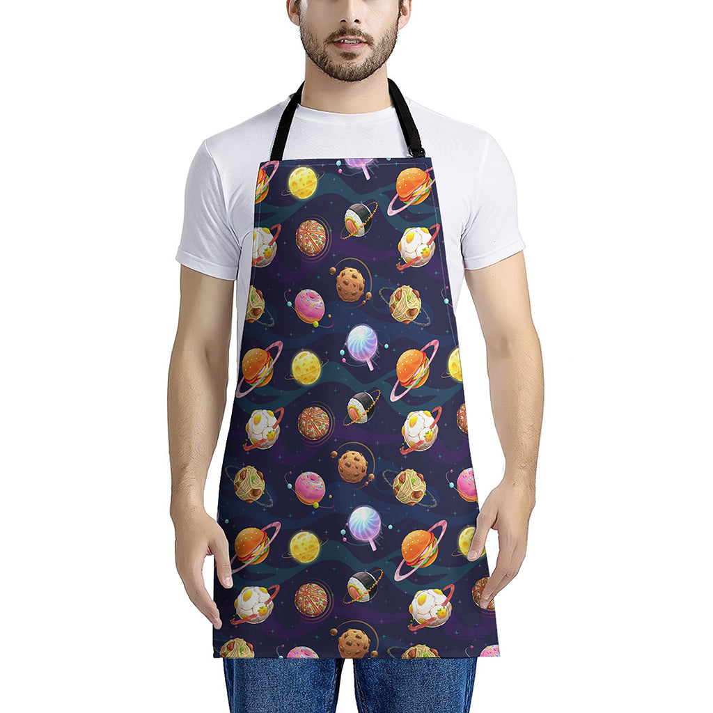Food Planets Pattern Print Apron