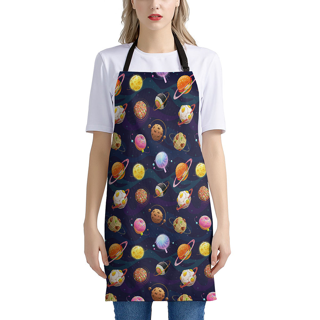 Food Planets Pattern Print Apron