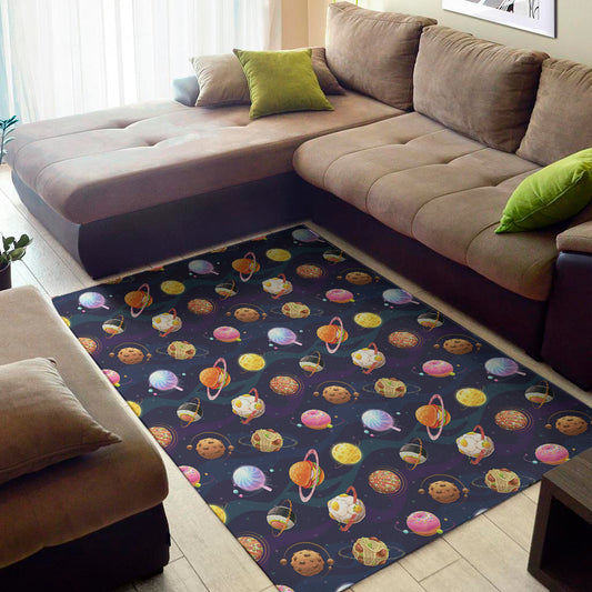 Food Planets Pattern Print Area Rug