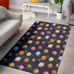 Food Planets Pattern Print Area Rug