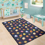 Food Planets Pattern Print Area Rug