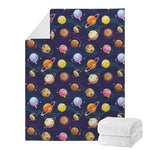 Food Planets Pattern Print Blanket