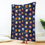 Food Planets Pattern Print Blanket