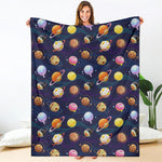 Food Planets Pattern Print Blanket