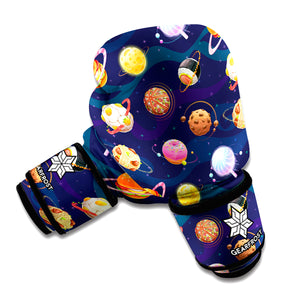 Food Planets Pattern Print Boxing Gloves