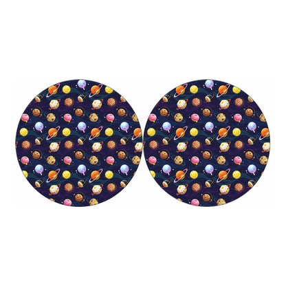 Food Planets Pattern Print Car Coasters