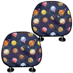 Food Planets Pattern Print Car Headrest Covers