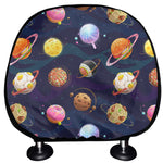 Food Planets Pattern Print Car Headrest Covers