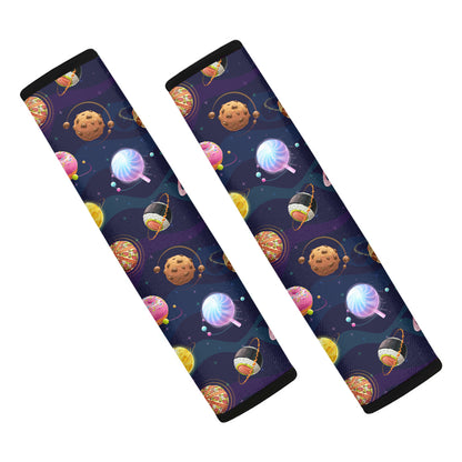 Food Planets Pattern Print Car Seat Belt Covers