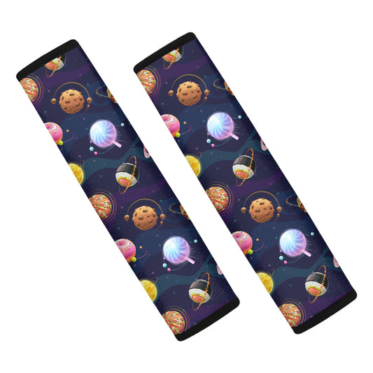 Food Planets Pattern Print Car Seat Belt Covers