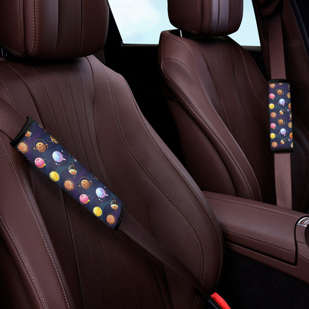 Food Planets Pattern Print Car Seat Belt Covers