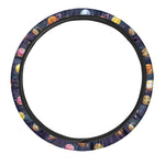 Food Planets Pattern Print Car Steering Wheel Cover