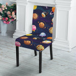 Food Planets Pattern Print Dining Chair Slipcover