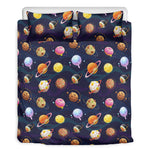 Food Planets Pattern Print Duvet Cover Bedding Set
