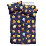 Food Planets Pattern Print Duvet Cover Bedding Set