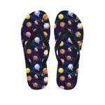 Food Planets Pattern Print Flip Flops