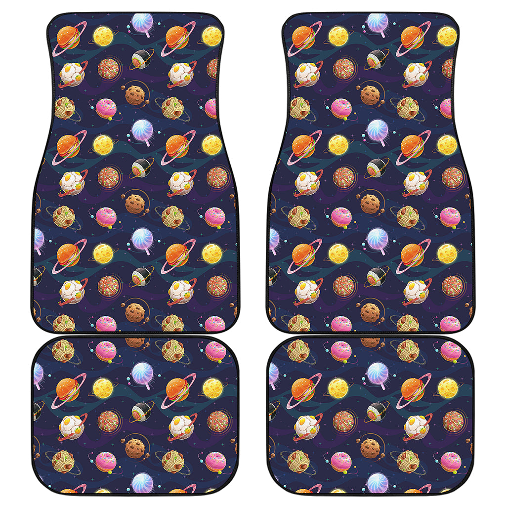 Food Planets Pattern Print Front and Back Car Floor Mats