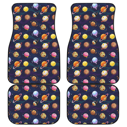 Food Planets Pattern Print Front and Back Car Floor Mats