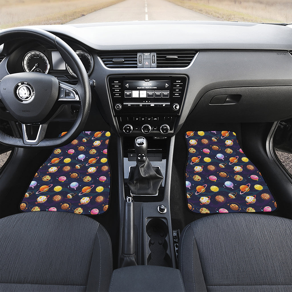 Food Planets Pattern Print Front and Back Car Floor Mats