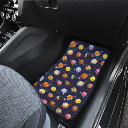 Food Planets Pattern Print Front and Back Car Floor Mats