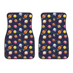 Food Planets Pattern Print Front Car Floor Mats