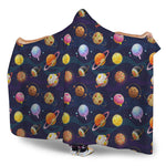 Food Planets Pattern Print Hooded Blanket