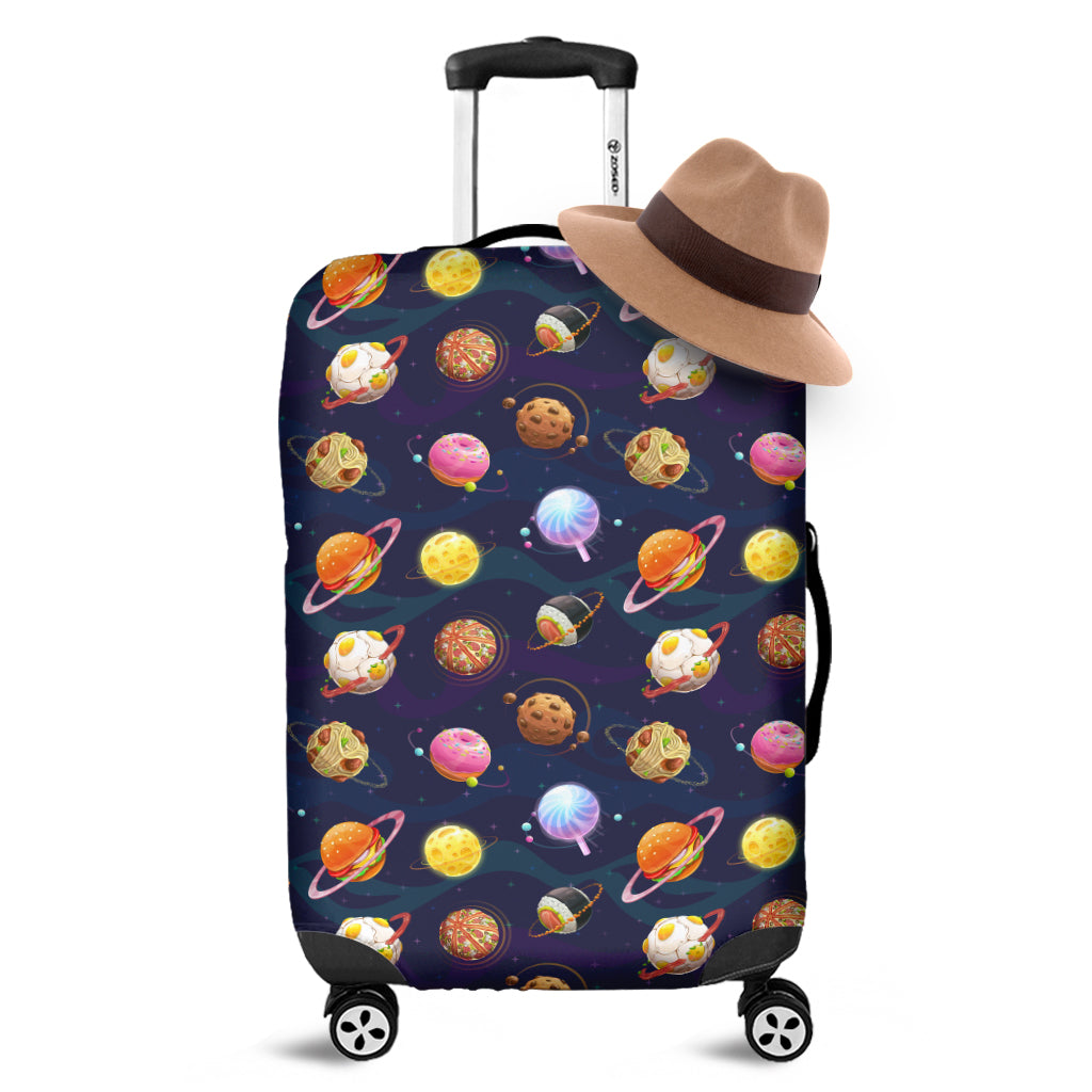 Food Planets Pattern Print Luggage Cover