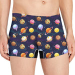 Food Planets Pattern Print Men's Boxer Briefs