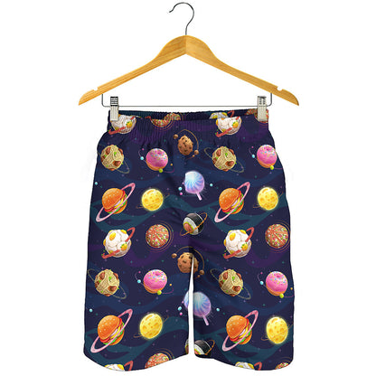 Food Planets Pattern Print Men's Shorts