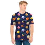 Food Planets Pattern Print Men's T-Shirt