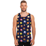 Food Planets Pattern Print Men's Tank Top