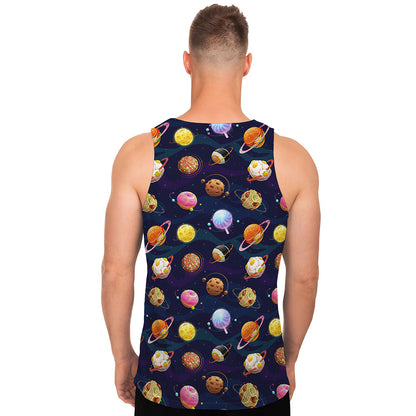 Food Planets Pattern Print Men's Tank Top