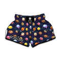 Food Planets Pattern Print Muay Thai Boxing Shorts