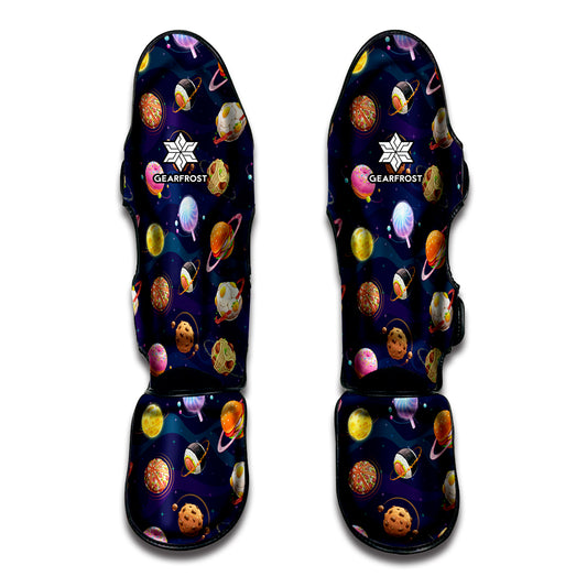 Food Planets Pattern Print Muay Thai Shin Guard