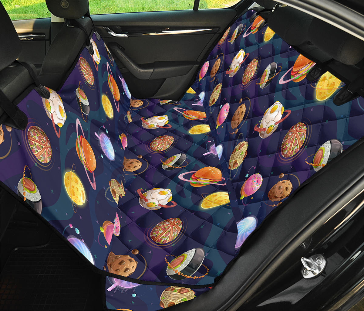 Food Planets Pattern Print Pet Car Back Seat Cover