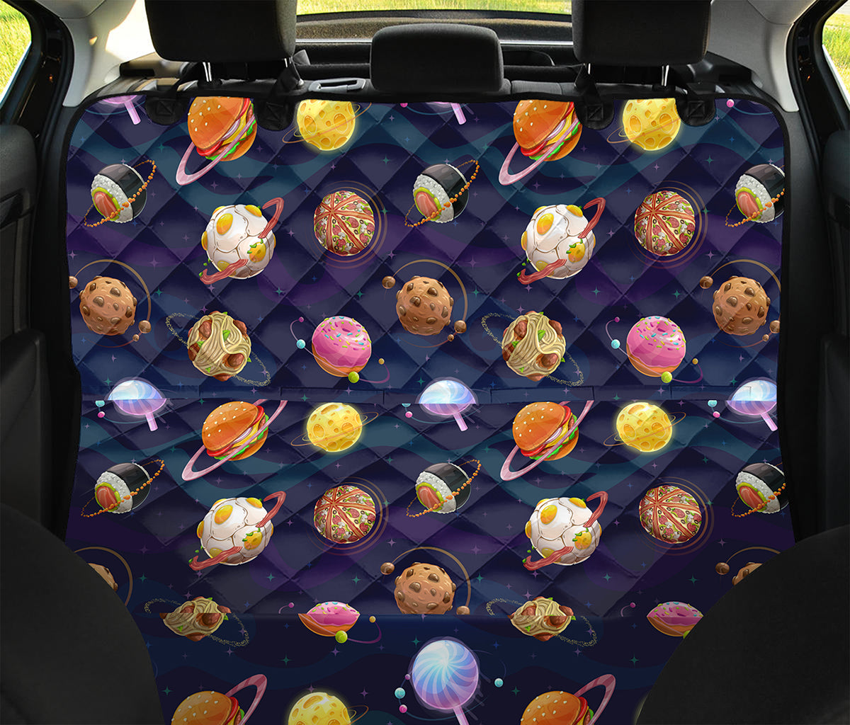 Food Planets Pattern Print Pet Car Back Seat Cover